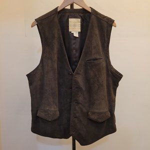 The Territory Ahead suede vest brown genuine leather men's XL washable